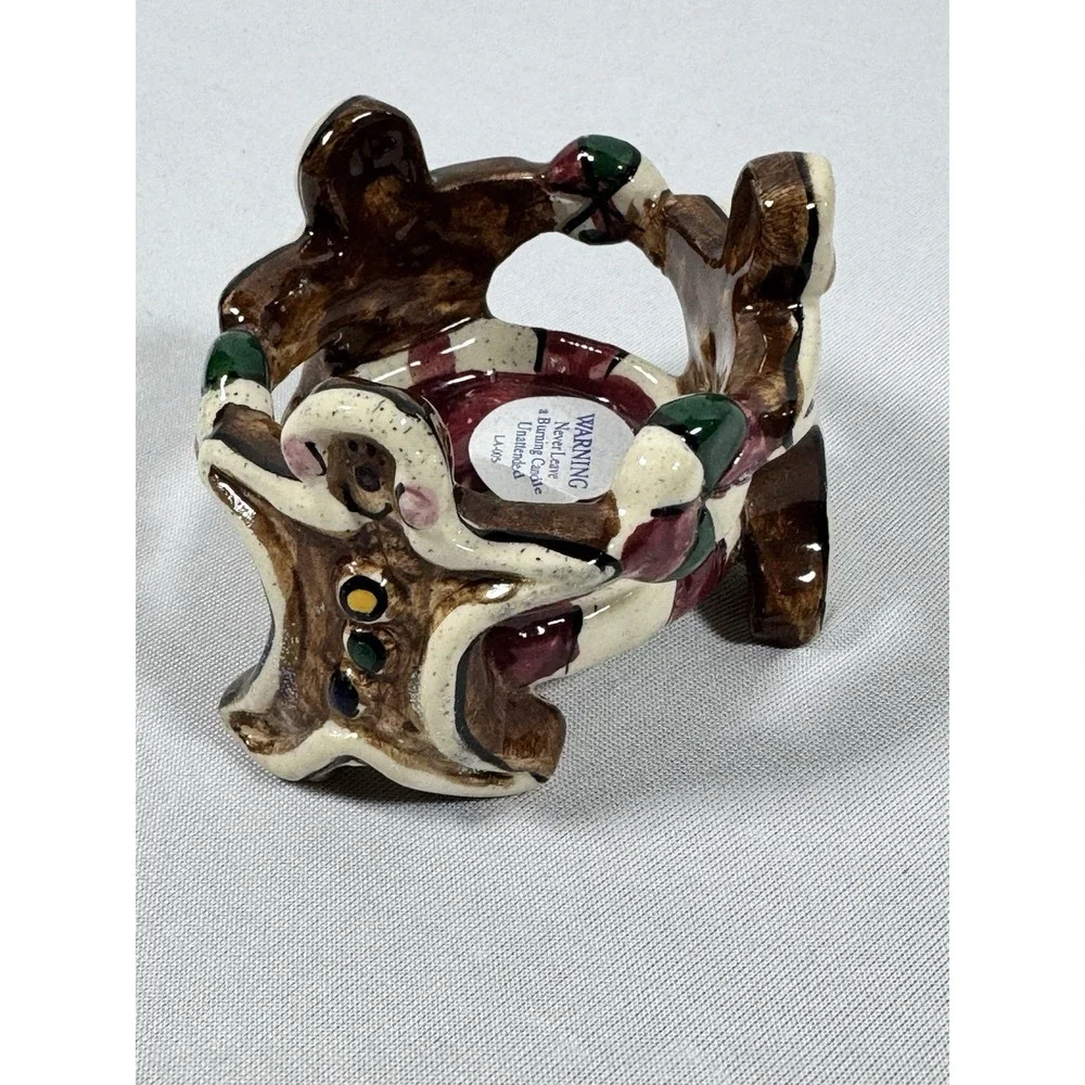 NWOT 2001 Blue Sky‎ Flatworms Gingerbread Man Votive Candle Holder